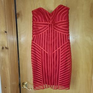 Red caché dress
